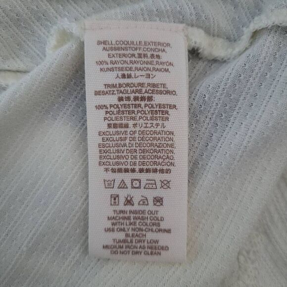 Free People Womens Saheli Tunic Top Cream Small Embroidered Mesh Boho Prairie - Picture 9 of 12